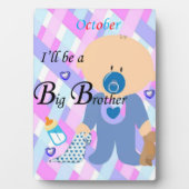 イーゼルビッグブラザー付き卓上プラーク10月 フォトプラーク (正面)