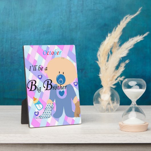 イーゼルビッグブラザー付き卓上プラーク10月 フォトプラーク (側面)