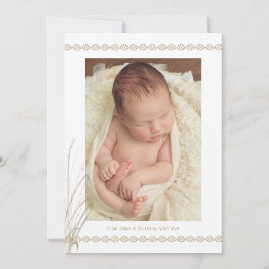 イーゼルベビーガールボーホ誕生 案内状 (裏面)