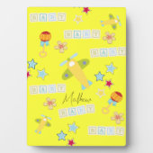 イーゼルベビー黄機付き卓上プレート フォトプラーク (正面)