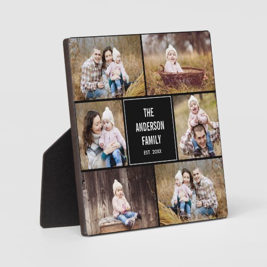 イーゼルモダン付きパーソナライズされたコレージプラーク フォトプラーク (正面)