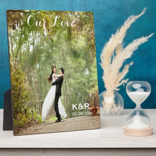 イーゼルモノグラムの結婚付き写真プラーク フォトプラーク (側面)