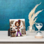 イーゼル予測できな付きコーヒーレディーグッドラックプラーク フォトプラーク (インサイチュ)