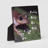 イーゼル付きカエル卓上プラーク フォトプラーク (正面)