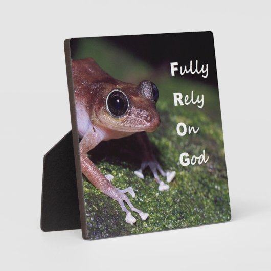 イーゼル付きカエル卓上プラーク フォトプラーク (正面)