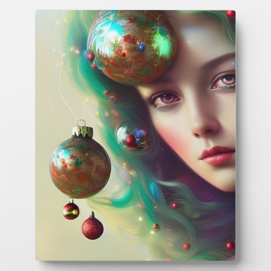 イーゼル付きクリスマス女神テーブルトッププラーク フォトプラーク (正面)