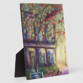 イーゼル付きパープルタウンハウスアートプラーク フォトプラーク (側面)