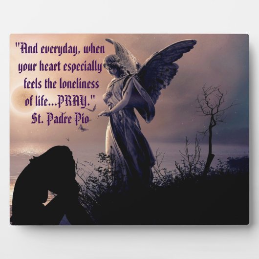 イーゼル付き人間の卓上プラーク付き天使 フォトプラーク (正面)