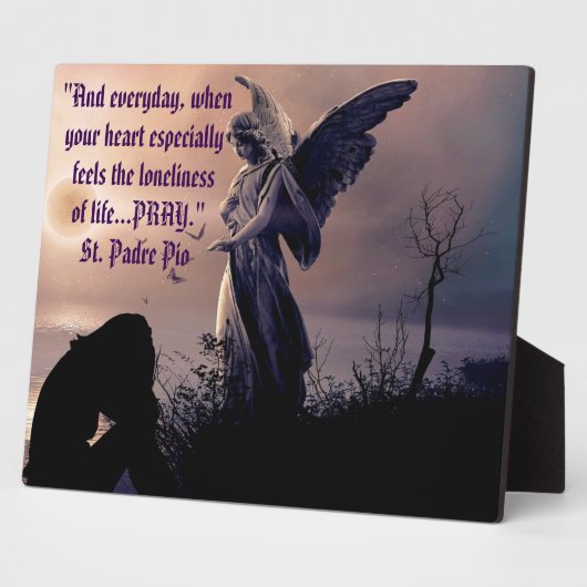 イーゼル付き人間の卓上プラーク付き天使 フォトプラーク (側面)