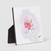 イーゼル付き卓上プラーク：アイリス開花。 フォトプラーク (正面)