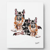イーゼル付き卓上プラーク： German Shepherd フォトプラーク (正面)