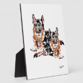 イーゼル付き卓上プラーク： German Shepherd フォトプラーク (側面)
