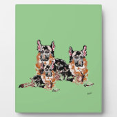 イーゼル付き卓上プラーク： GERMAN SHEPHERDS フォトプラーク (正面)