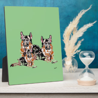 イーゼル付き卓上プラーク: GERMAN SHEPHERDS フォトプラーク