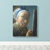 イーゼル付き自画像、c.1775-79 キャンバスプリント (インサイチュ (ウッドフロア))