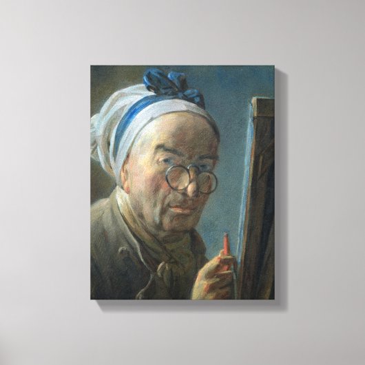 イーゼル付き自画像、c.1775-79 キャンバスプリント (正面)