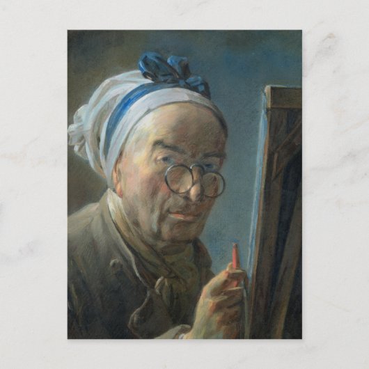 イーゼル付き自画像、c.1775-79 ポストカード (正面)