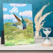 イーゼル付き鳥の情景プラーク フォトプラーク (側面)