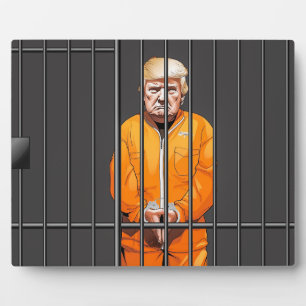 イーゼル付き8x10刑務所でトランプ フォトプラーク