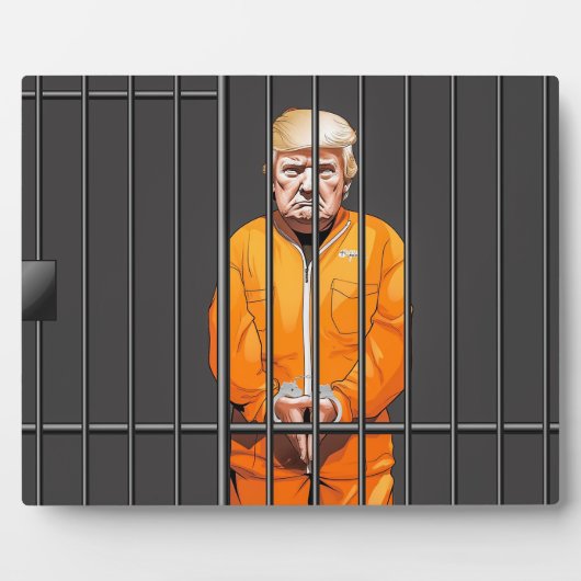 イーゼル付き8x10刑務所でトランプ フォトプラーク (正面)