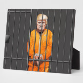 イーゼル付き8x10刑務所でトランプ フォトプラーク (側面)