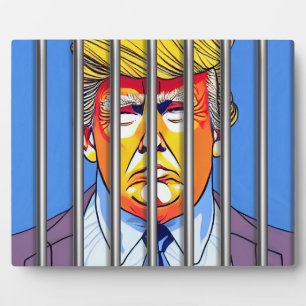 イーゼル付き8x10刑務所でトランプ フォトプラーク