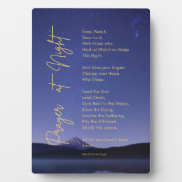 イーゼル保付きナイト祈りの言葉時計 フォトプラーク