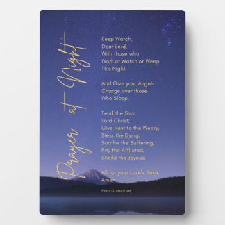 イーゼル保付きナイト祈りの言葉時計 フォトプラーク