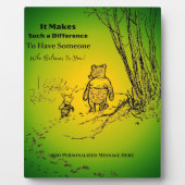 イーゼル信じ付き卓上の額「誰か」 フォトプラーク (正面)