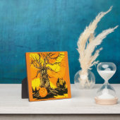 イーゼル幽霊のよく出る付きハロウィーンツリープラーク フォトプラーク (インサイチュ)