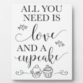 イーゼル結婚付きデザートのカップケーキ フォトプラーク (正面)