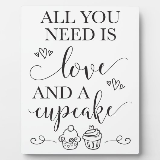 イーゼル結婚付きデザートのカップケーキ フォトプラーク (正面)