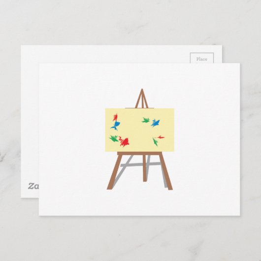 イーゼル絵を描と ポストカード (正面/裏面)