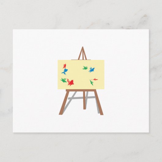 イーゼル絵を描と ポストカード (正面)