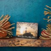 イーゼル輝く付き太陽卓上プラークで十字架 フォトプラーク (側面)