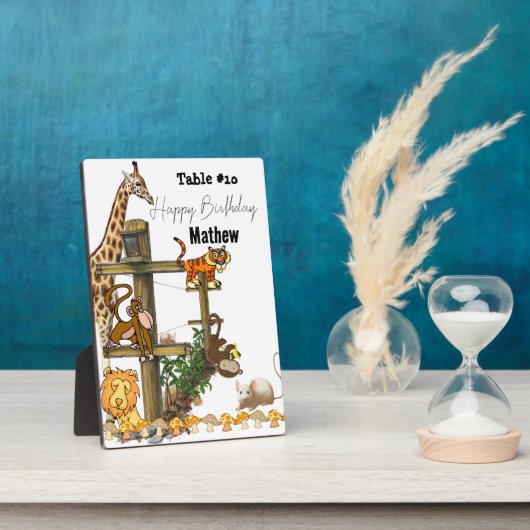 イーゼル野生動物付き卓上プラーク フォトプラーク (側面)