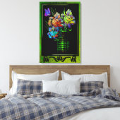 イーゼル開花市のポートレートフェイク キャンバスプリント (インサイチュ (寝室))