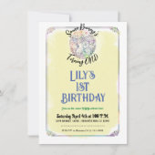 イーター卵狩りイエローウォーター色1st誕生日 招待状 (正面)