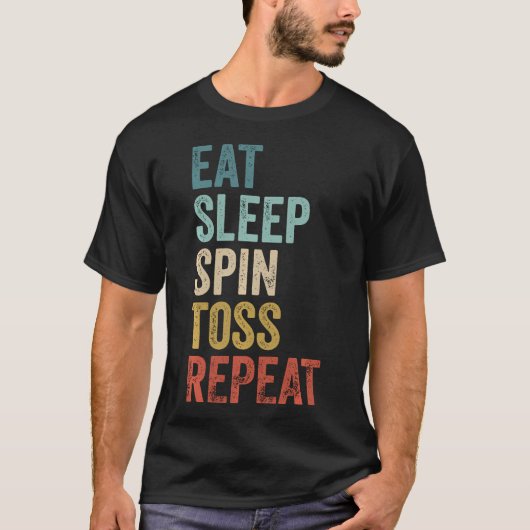 イート スリープ こま 回し リピート こま 回し Tシャツ (正面)