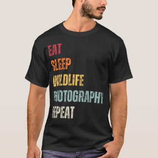 イート スリープ ウィルドラフ フォトグラフィー リピート アニマル フォト Tシャツ