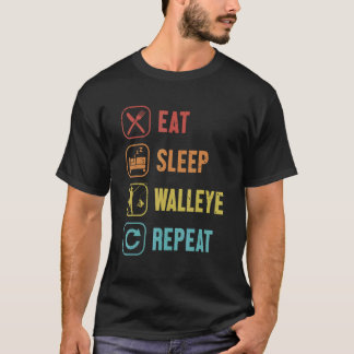 イート スリープ ウォレイユ リピート ザンダー フック ルアー ウォリー Tシャツ