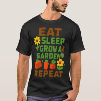 イート スリープ ガーデン育て ループ ゲーマー風 Tシャツ