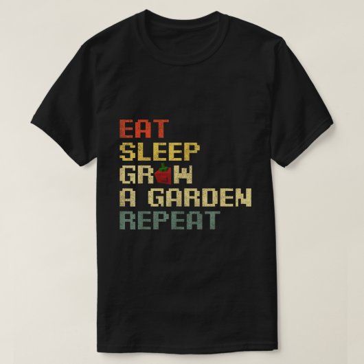 イート スリープ ガーデン育て 繰り返し ゲーマー Tシャツ (デザイン正面)