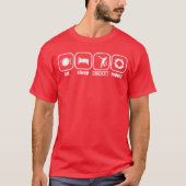 イート スリープ クリケット リピート 面白い クリケット プレーヤー バット Tシャツ (正面)