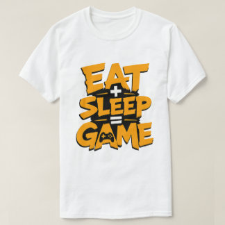 イート スリープ ゲーム オレンジ グランジ ゲーマー 引用 Tシャツ
