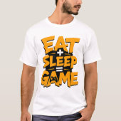 イート スリープ ゲーム オレンジ グランジ ゲーマー 引用 Tシャツ (正面)
