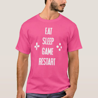 イート スリープ ゲーム リスタート ビデオ ヴィンテージ Tシャツ