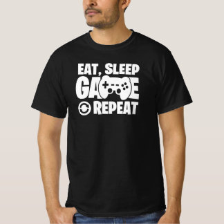 イート スリープ ゲーム リピート おもしろ ゲーマー 引用符 Tシャツ