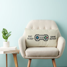 イート スリープ ゲーム リピート クールピクセルゲーマー枕 ランバークッション