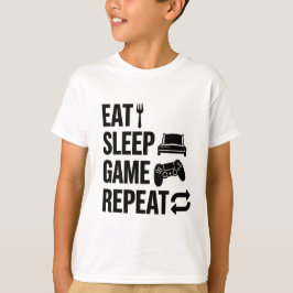 イート スリープ ゲーム リピート ゲーミング Tシャツ